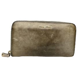 Cartera de cuero verde Miu Miu Verde