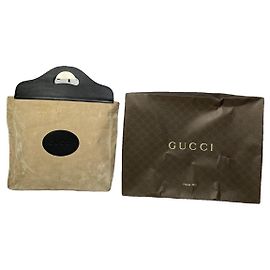 Gucci Bamboo Daily  Brown Patent Leather Handbag Brown