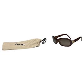 Chanel Brown Plastic Sunglasses Brown