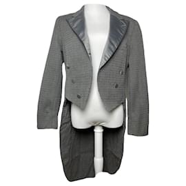 Dior Vintage Tailcoat Grey and Black Patterned Wool Grey
