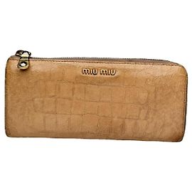 Miu Miu Brown Leather Wallet Brown