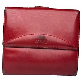 Loewe Red Leather Wallet Red