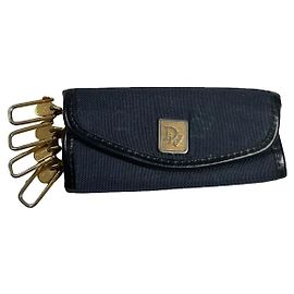 Bolsa de couro azul marinho Dior Saddle Azul marinho