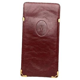 Bolsa de couro bordô Cartier Bordeaux