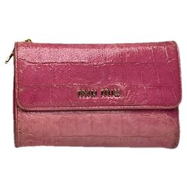 Miu Miu Pink Leather Wallet Pink