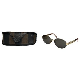 Fendi Gold Metal Sunglasses Golden