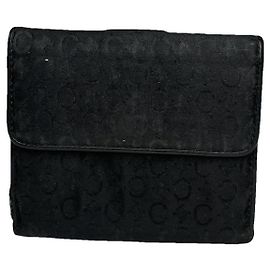 Céline Portafoglio in pelle nera Celine Triomphe Nero