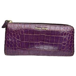 Miu Miu Purple Leather Wallet Purple