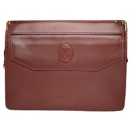 Cartier Burgunderledertasche Bordeaux