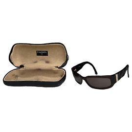 Occhiali da sole in plastica marroni Chanel Marrone