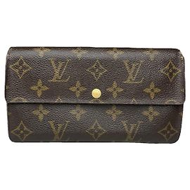 Carteira de couro marrom Pallas Louis Vuitton Marrom
