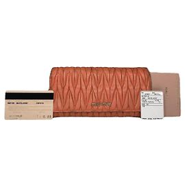 Miu Miu Orange Leather Wallet Orange