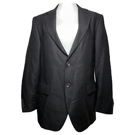 Autre Marque Non Signé / Unsigned Black Wool Suit Black
