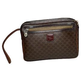 Céline Pochette en cuir marron vintage Celine Triomphe Marron