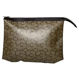 Céline Clutch de couro preto Celine Triomphe Preto