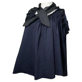 Top de algodão azul marinho da Prada Azul marinho