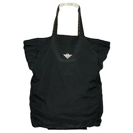 Bottega Veneta Campana Black Polyester Handbag Black