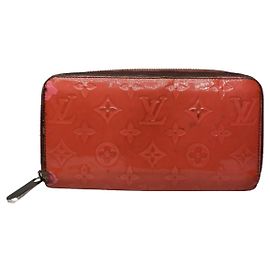 Louis Vuitton Zippy Red Leather Wallet Red