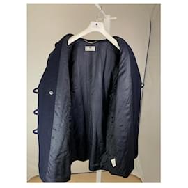 Givenchy-GIVENCHY Trench coats T.International XL Wool-Navy blue