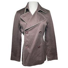 Courreges Trench coat de algodão marrom Courrèges Marrom