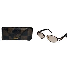 Occhiali da sole in metallo marroni Fendi Marrone