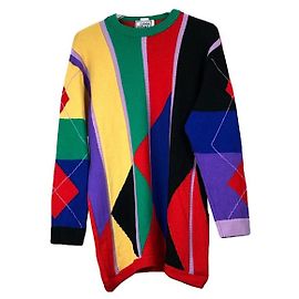 Gianni Versace Mehrfarbige Wollstrickwaren Mehrfarben