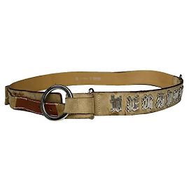 Versace Beige Leather Belt Beige
