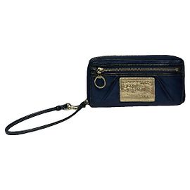 Portafoglio in cotone Navy Coach Blu navy