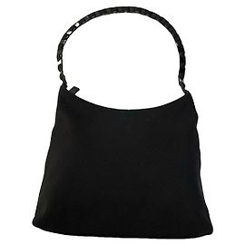 Salvatore Ferragamo Black Polyester Handbag Black