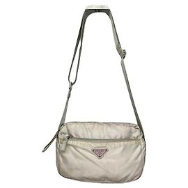 Sac à main en polyester beige Prada Cleo Beige