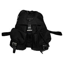 Prada schwarzer Polyester-Rucksack Schwarz