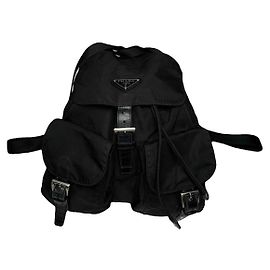 Sac à dos en polyester noir Prada Noir