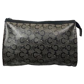 Céline Celine Trotteur schwarze Leder-Clutch Schwarz