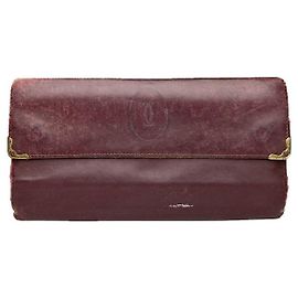 Billetera de cuero burdeos Cartier Burdeos