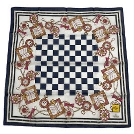 Fendi Navy Silk Scarf Navy blue