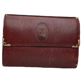 Cartier Bordeaux Lackleder Geldbörse Bordeaux