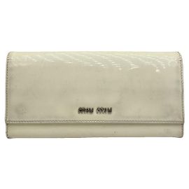 Miu Miu White Patent Leather Wallet White