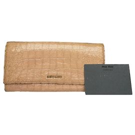 Cartera de cuero beige Miu Miu Beige