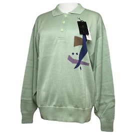 Malha e moletom de linho verde Balenciaga Verde