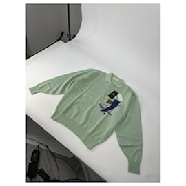 Balenciaga-Balenciaga Green Linen Knitwear & Sweatshirt-Green