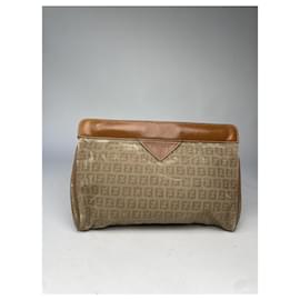 Fendi-FENDI Clutch bags T.  Cotton-Brown