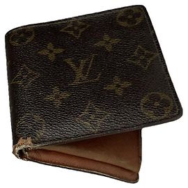 Billetera de cuero marrón Couverture Passeport de Louis Vuitton Castaño