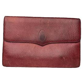 Billetera de cuero burdeos Cartier Burdeos