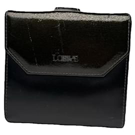 Loewe Black Patent Leather Wallet Black