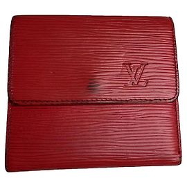 Louis Vuitton Pont 9 Red Leather Wallet Red