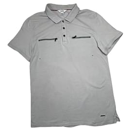 Calvin Klein-Calvin Klein Grey Cotton Polo Shirt-Grey