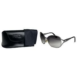 Fendi Silver Metal Sunglasses Silvery