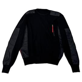 Prada Schwarze Baumwollstrickware & Sweatshirt Schwarz