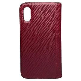 Bolsa de couro roxa Louis Vuitton Roxo