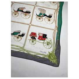 Céline-CELINE Silk handkerchief T.  Silk-Green